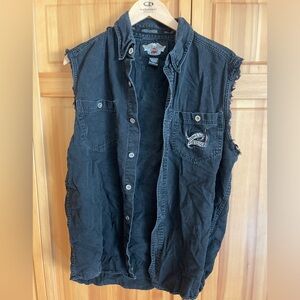 Harley-Davidson Black Denim Vest Shirt